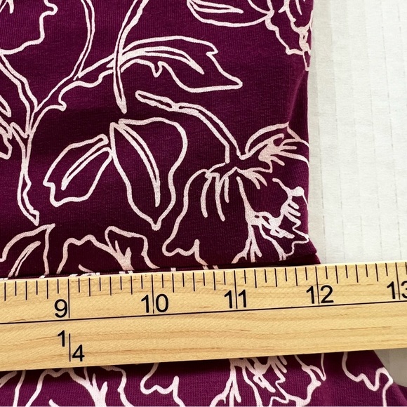 NWOT Pact Fit & Flare Midi Dress Looking Glass Floral Sangria  SZ XS - Picture 14 of 15